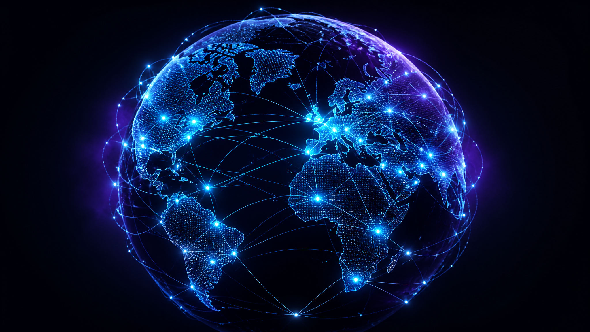 Global network connections on a dark sphere
